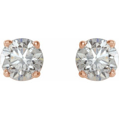 14K Rose 3/4 CTW Natural Diamond Stud Earrings