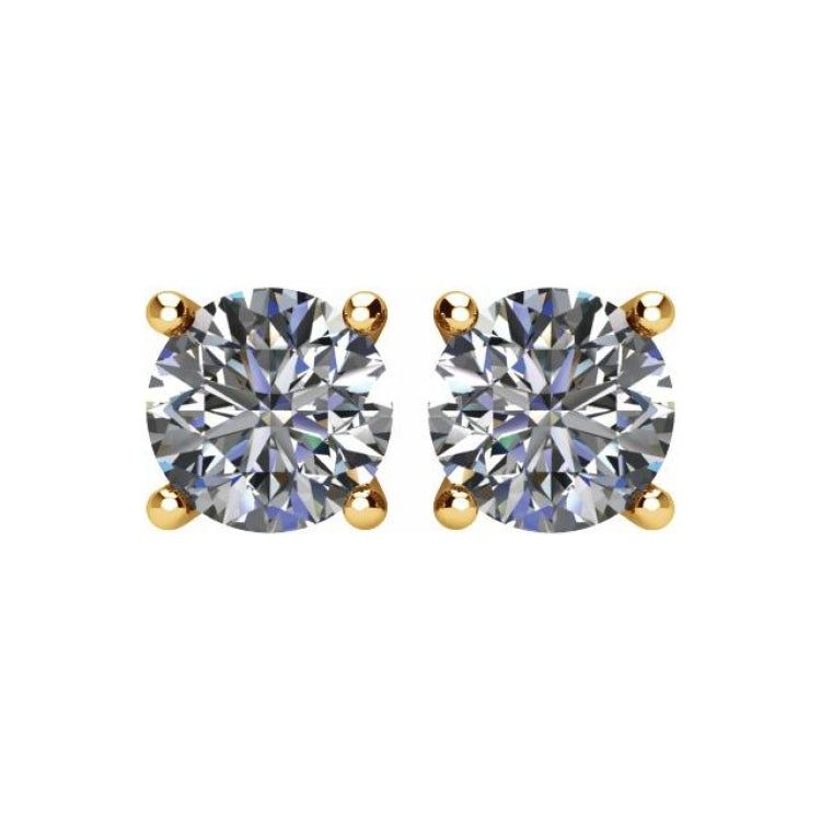 14K Yellow 2 CTW Natural Diamond Stud Earrings