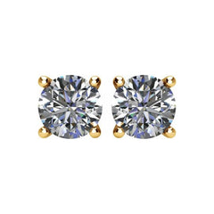 14K Yellow 2 CTW Natural Diamond Stud Earrings