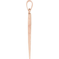 14K Rose Cross Pendant