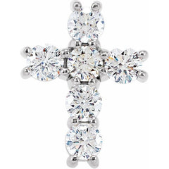 Platinum 3/4 CTW Natural Diamond Cross Pendant