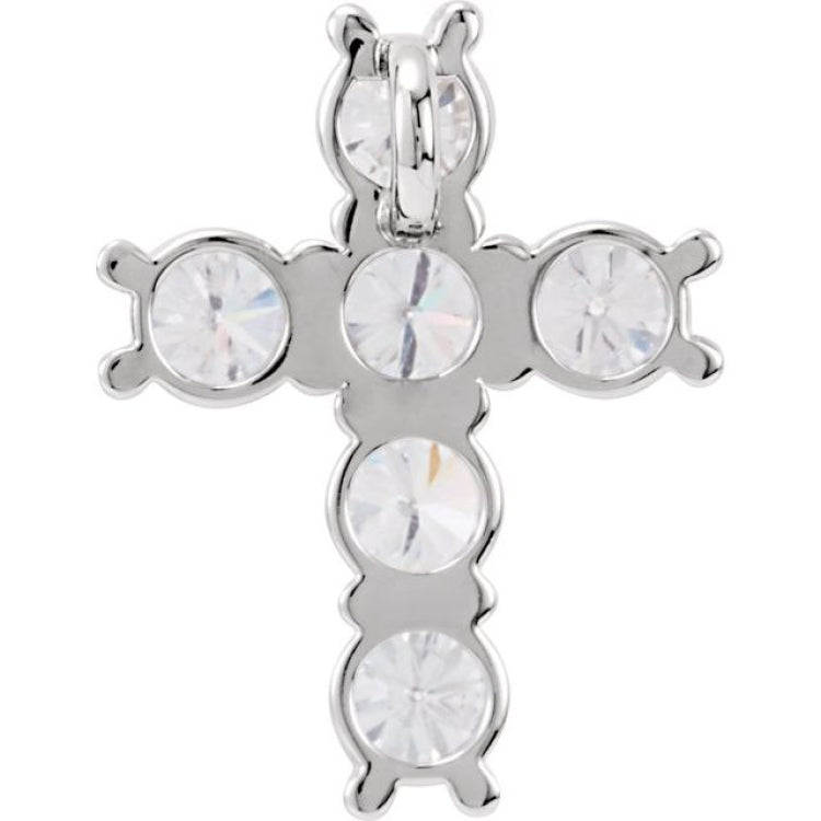 Platinum 1 1/6 CTW Natural Diamond Cross Pendant