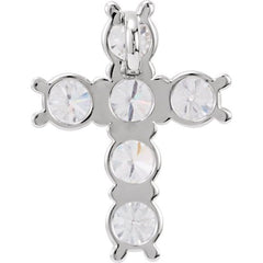 Platinum 1 1/6 CTW Natural Diamond Cross Pendant