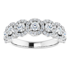 14K White 7/8 CTW Natural Diamond Anniversary Band