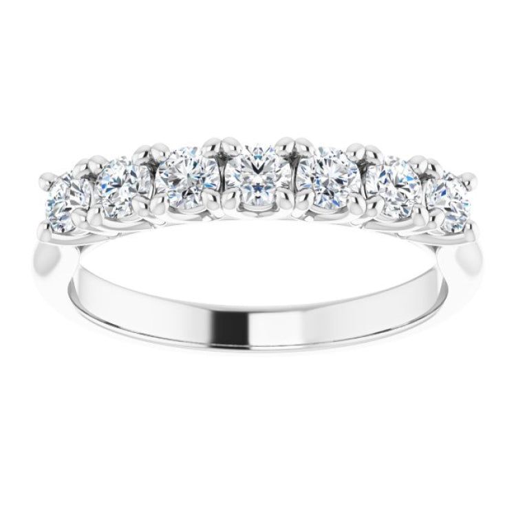 14K White 1/2 CTW Natural Diamond Seven-Stone Anniversary Band