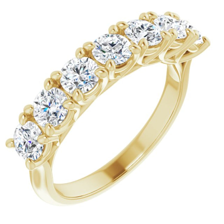 14K Yellow 1 1/3 CTW Natural Diamond Seven-Stone Anniversary Band