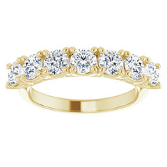 14K Yellow 1 1/3 CTW Natural Diamond Seven-Stone Anniversary Band