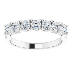 Platinum 3/4 CTW Natural Diamond Seven-Stone Anniversary Band