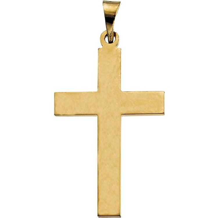 14K Yellow 22 x 14 mm Cross Pendant