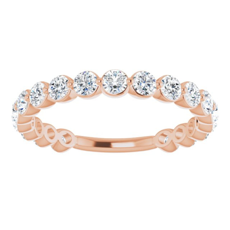 14K Rose 1 1/6 CTW Natural Diamond Anniversary Band