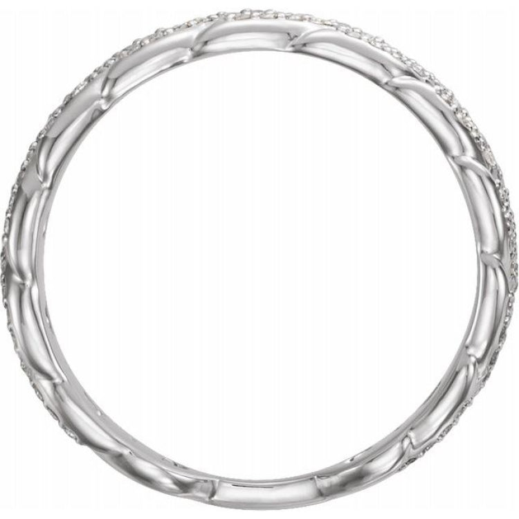 Sterling Silver 1/4 CTW Natural Diamond Stackable Link Ring