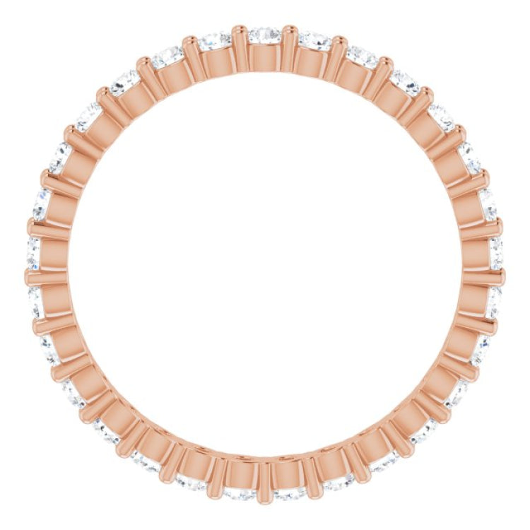 14K Rose 1/2 CTW Natural Diamond Eternity Band Size 4