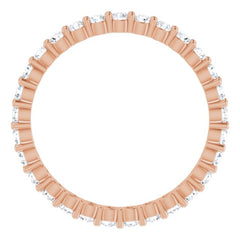 14K Rose 1/2 CTW Natural Diamond Eternity Band Size 4