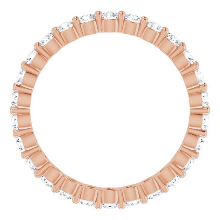14K Rose 7/8 CTW Natural Diamond Eternity Band Size 6.5
