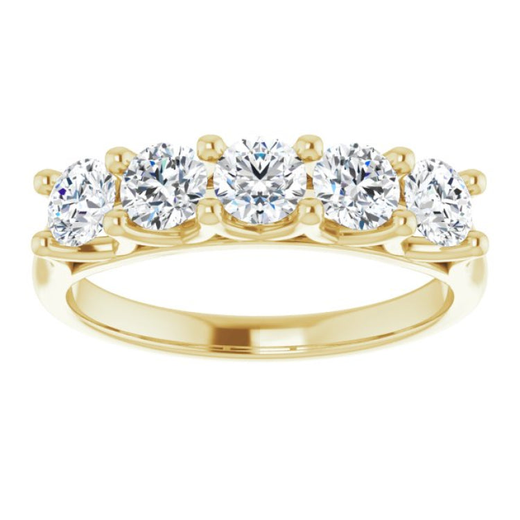 14K Yellow 1 CTW Natural Diamond Anniversary Band
