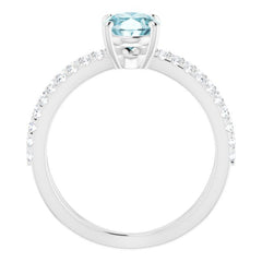 Platinum Natural Sky Blue Topaz & 1/3 CTW Natural Diamond Ring