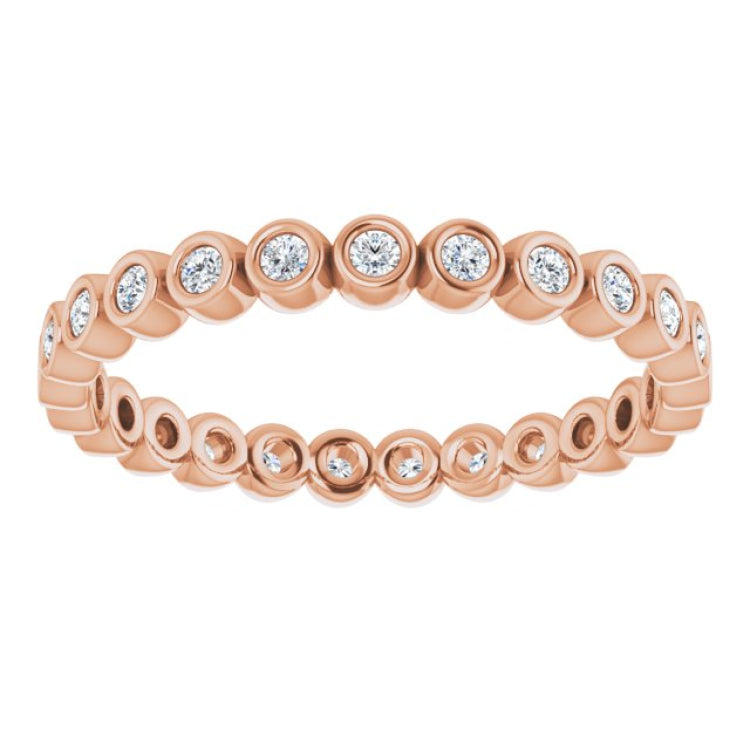 14K Rose 1/3 CTW Natural Diamond Eternity Band Size 7