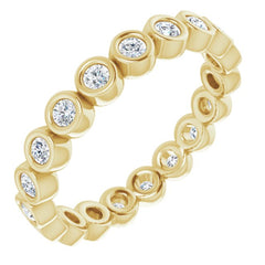 14K Yellow 3/8 CTW Natural Diamond Eternity Band Size 7