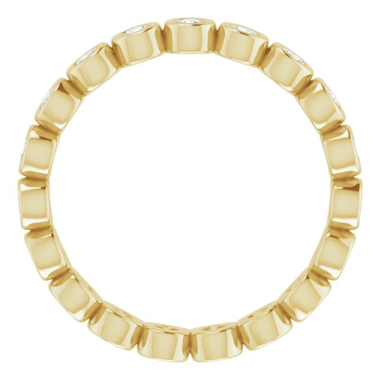 14K Yellow 3/8 CTW Natural Diamond Eternity Band Size 7