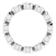 14K White 1 3/8 CTW Natural Diamond Eternity Band Size 7