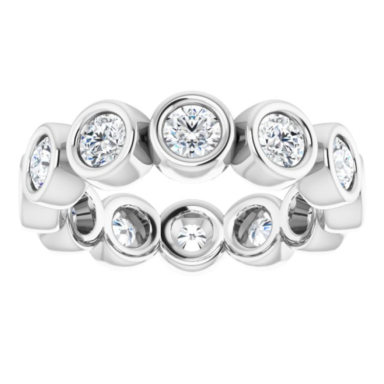 14K White 1 3/8 CTW Natural Diamond Eternity Band Size 7
