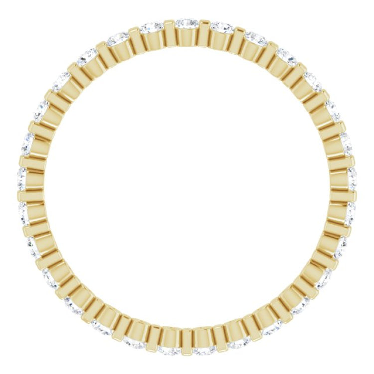 14K Yellow 1/2 CTW Natural Diamond Eternity Band Size 7