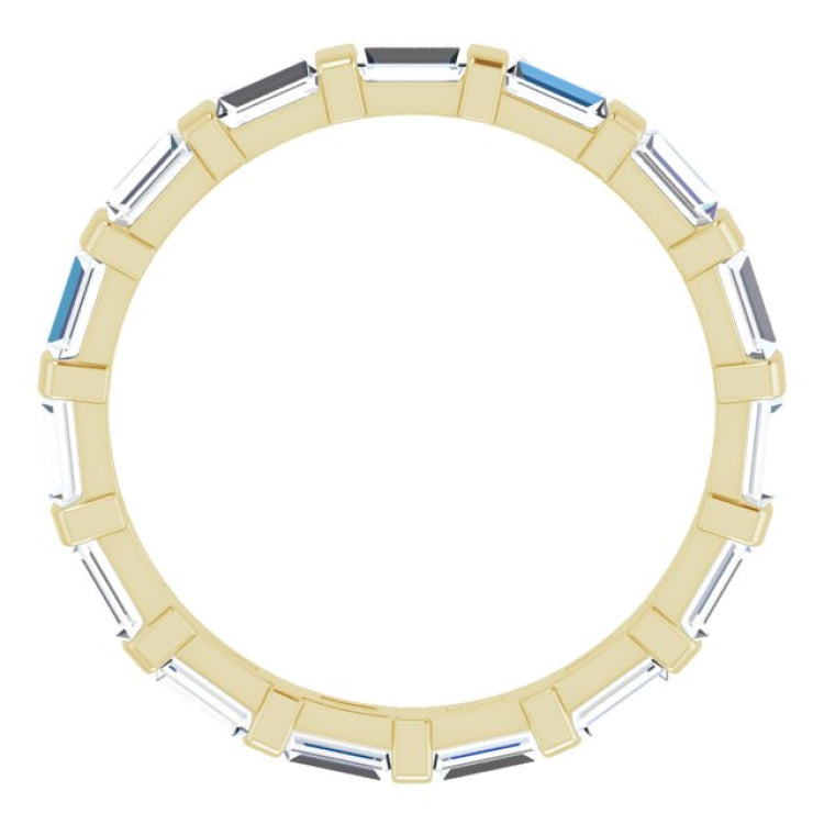 14K Yellow 1 3/8 CTW Natural Diamond Eternity Band Size 7