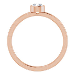 14K Rose 4 mm Natural White Sapphire Ring