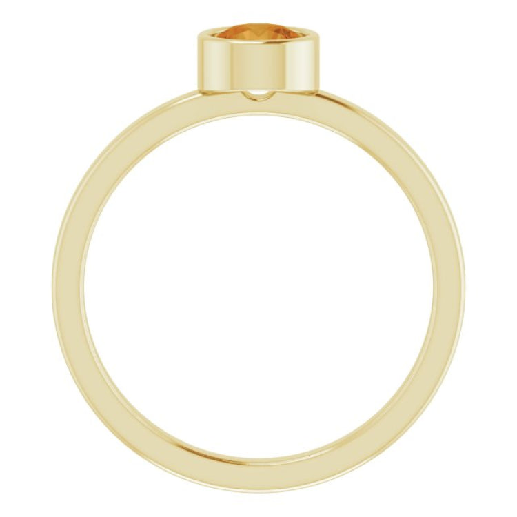 14K Yellow 5 mm Natural Citrine Ring