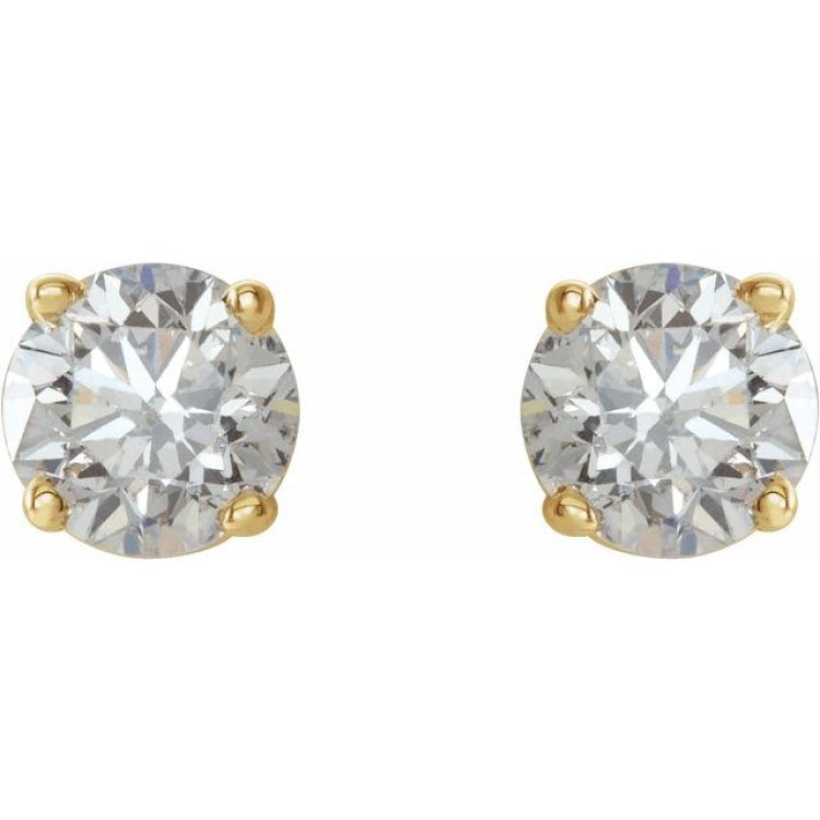 14K Yellow 3/4 CTW Natural Diamond Stud Earrings