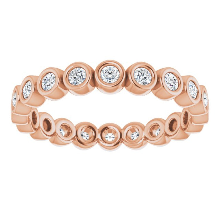 14K Rose 3/8 CTW Natural Diamond Eternity Band Size 5
