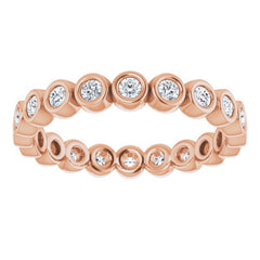 14K Rose 3/8 CTW Natural Diamond Eternity Band Size 5