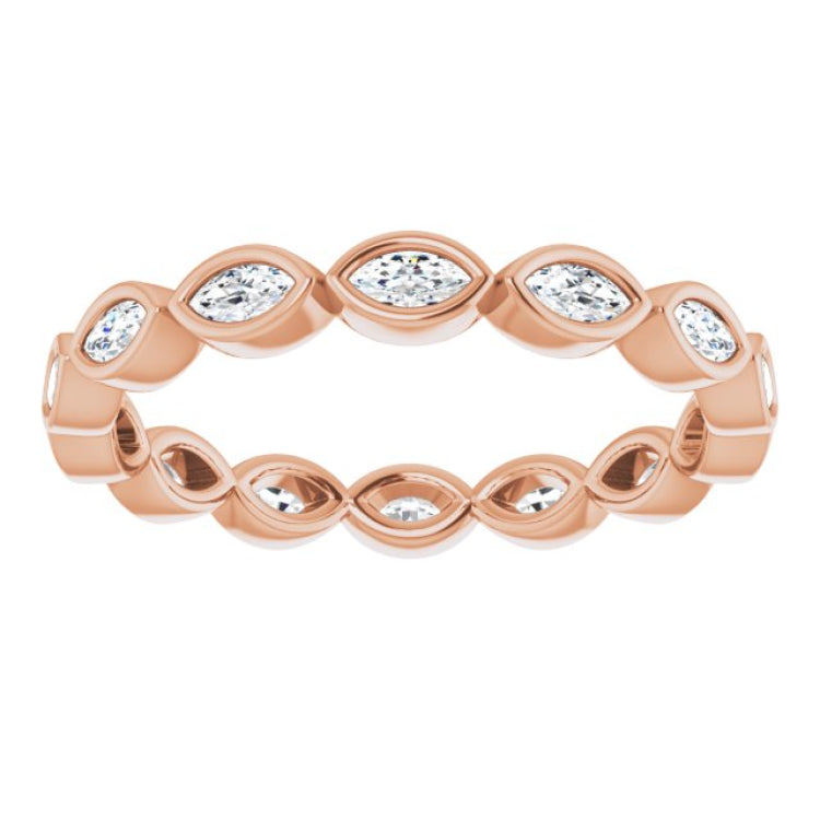 14K Rose 3/8 CTW Natural Diamond Eternity Band Size 5