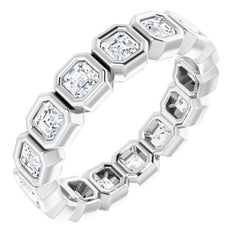 14K White 1 3/8 CTW Natural Diamond Eternity Band Size 5