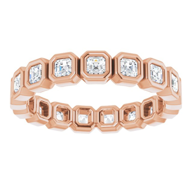 14K Rose 7/8 CTW Natural Diamond Eternity Band Size 5