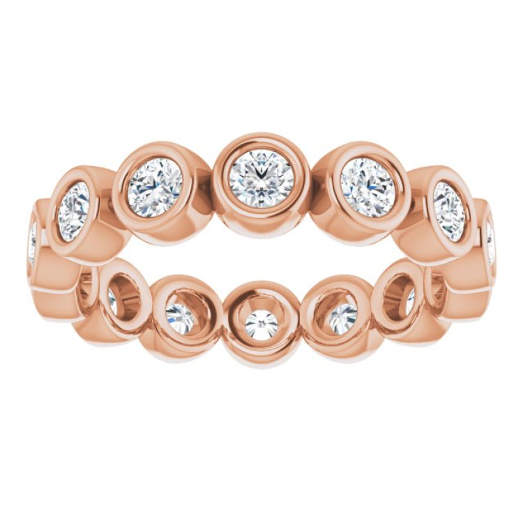 14K Rose 7/8 CTW Natural Diamond Eternity Band Size 5