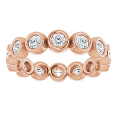 14K Rose 7/8 CTW Natural Diamond Eternity Band Size 5