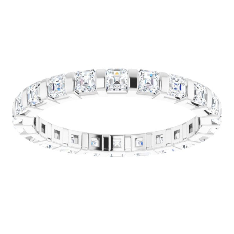 14K White 1 1/8 CTW Natural Diamond Eternity Band Size 5