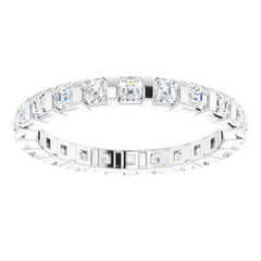 14K White 1 1/8 CTW Natural Diamond Eternity Band Size 5