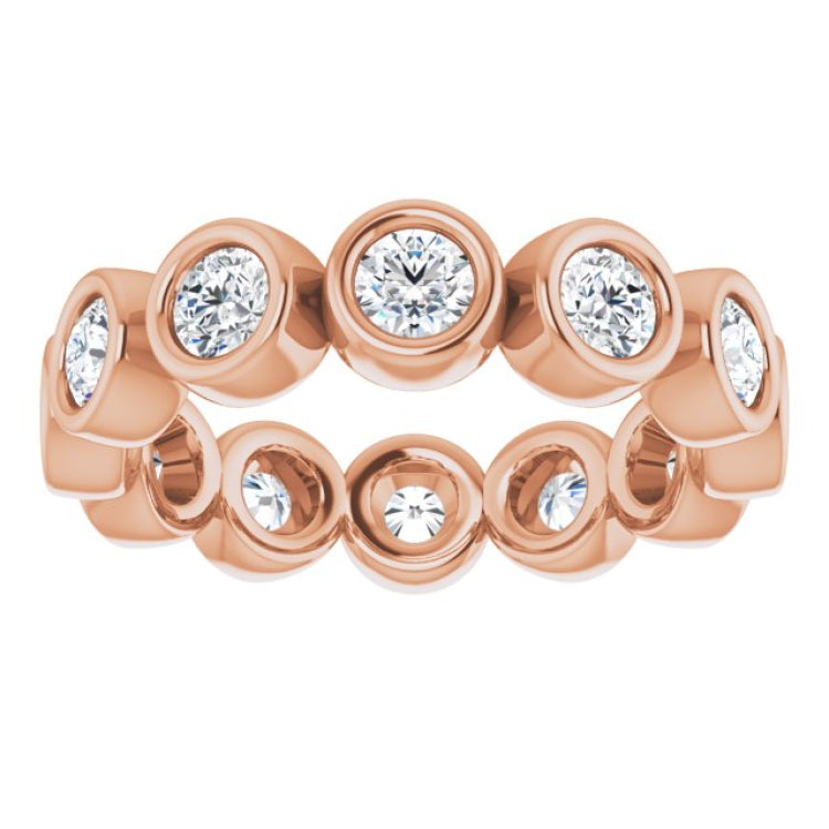 14K Rose 1 1/5 CTW Natural Diamond Eternity Band Size 5