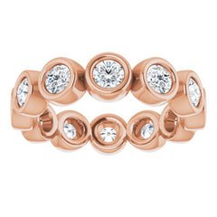 14K Rose 1 1/5 CTW Natural Diamond Eternity Band Size 5