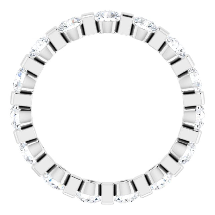 14K White 1 1/2 CTW Natural Diamond Eternity Band Size 6