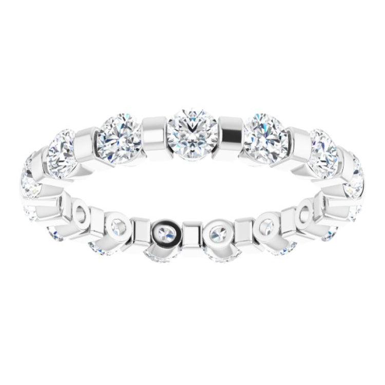 14K White 1 1/2 CTW Natural Diamond Eternity Band Size 6