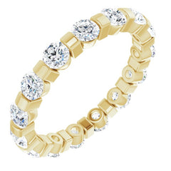 14K Yellow 1 1/2 CTW Natural Diamond Eternity Band Size 6