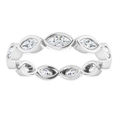 14K White 3/4 CTW Natural Diamond Eternity Band Size 6