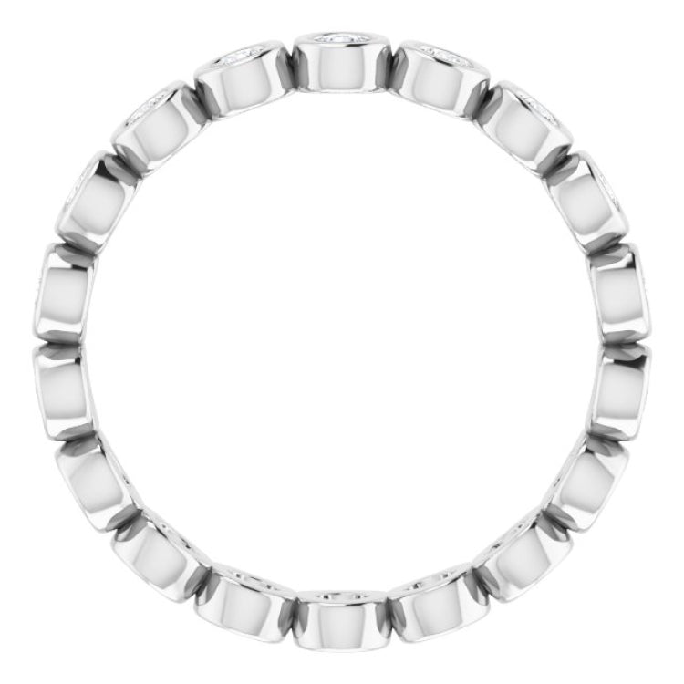 14K White 1/2 CTW Natural Diamond Eternity Band Size 6