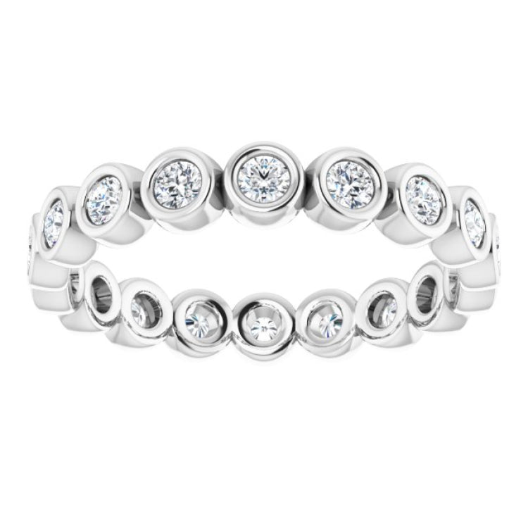 14K White 1/2 CTW Natural Diamond Eternity Band Size 6