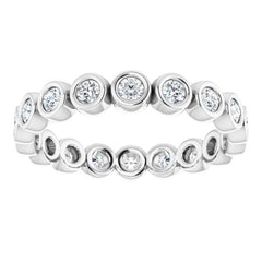 14K White 1/2 CTW Natural Diamond Eternity Band Size 6
