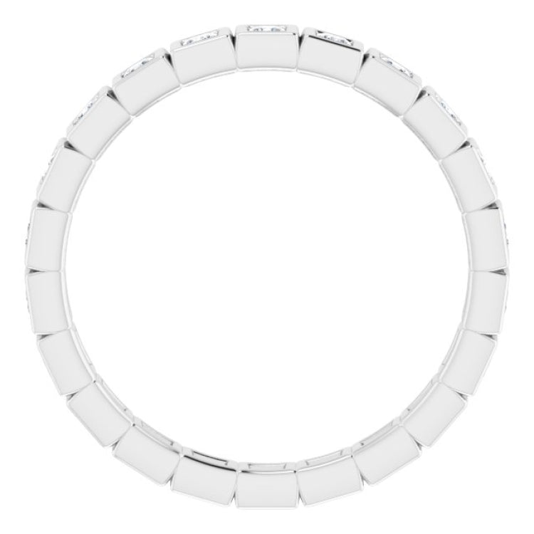14K White 1/2 CTW Natural Diamond Eternity Band Size 6