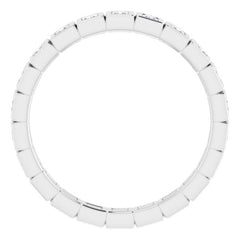 14K White 1/2 CTW Natural Diamond Eternity Band Size 6